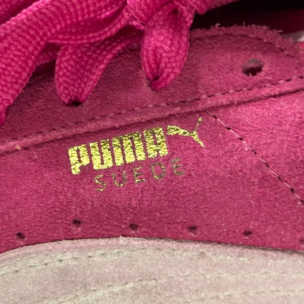 Classic Puma Suede Lowtop Sneakers Magenta Pink - Picture 3 of 3